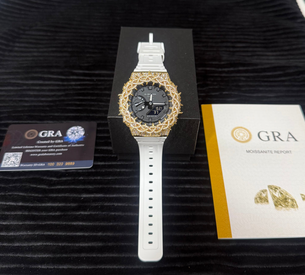 BUST DOWN MOISSANITE G-SHOCK GA-2100 custom mod