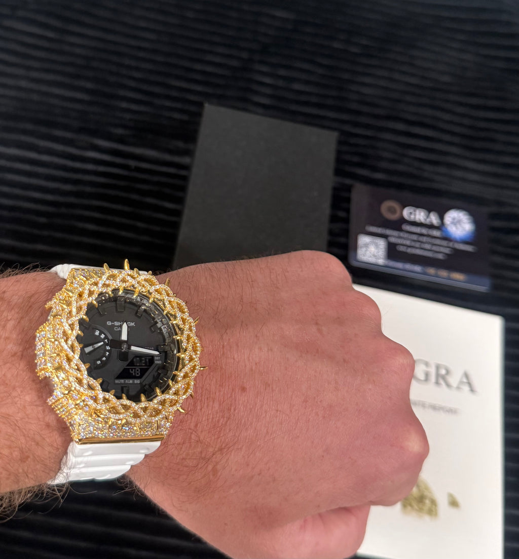 BUST DOWN MOISSANITE G-SHOCK GA-2100 custom mod