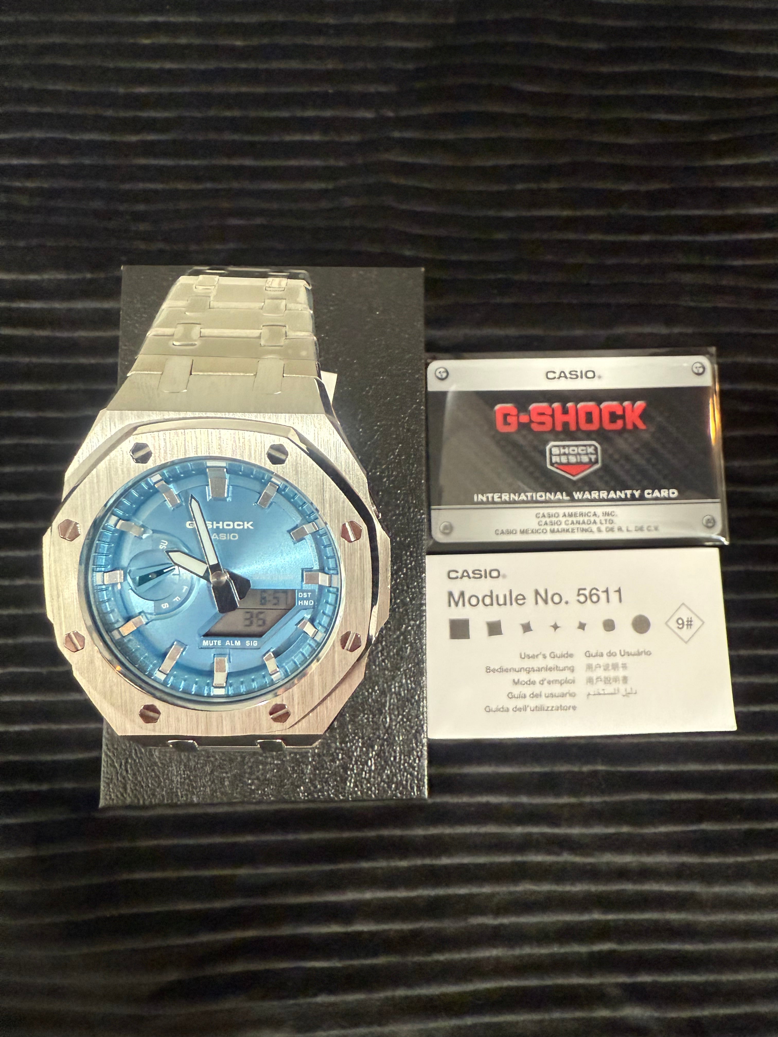 Custom Mod G-SHOCK GA-2100 SILVER/BLUE