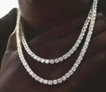 5mm BUST DOWN 925 silver MOISSANITE NECKLACE