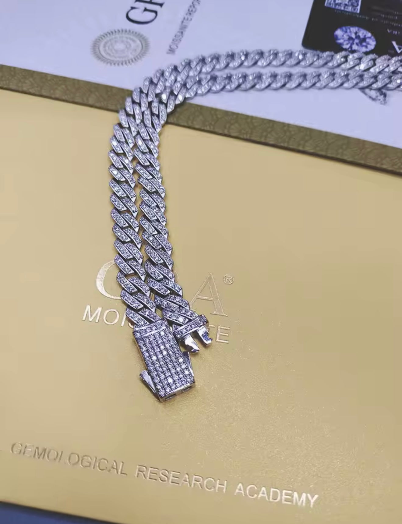 BUST DOWN MOISSANITE 8mm CUBAN NECKLACE #1 SELLER