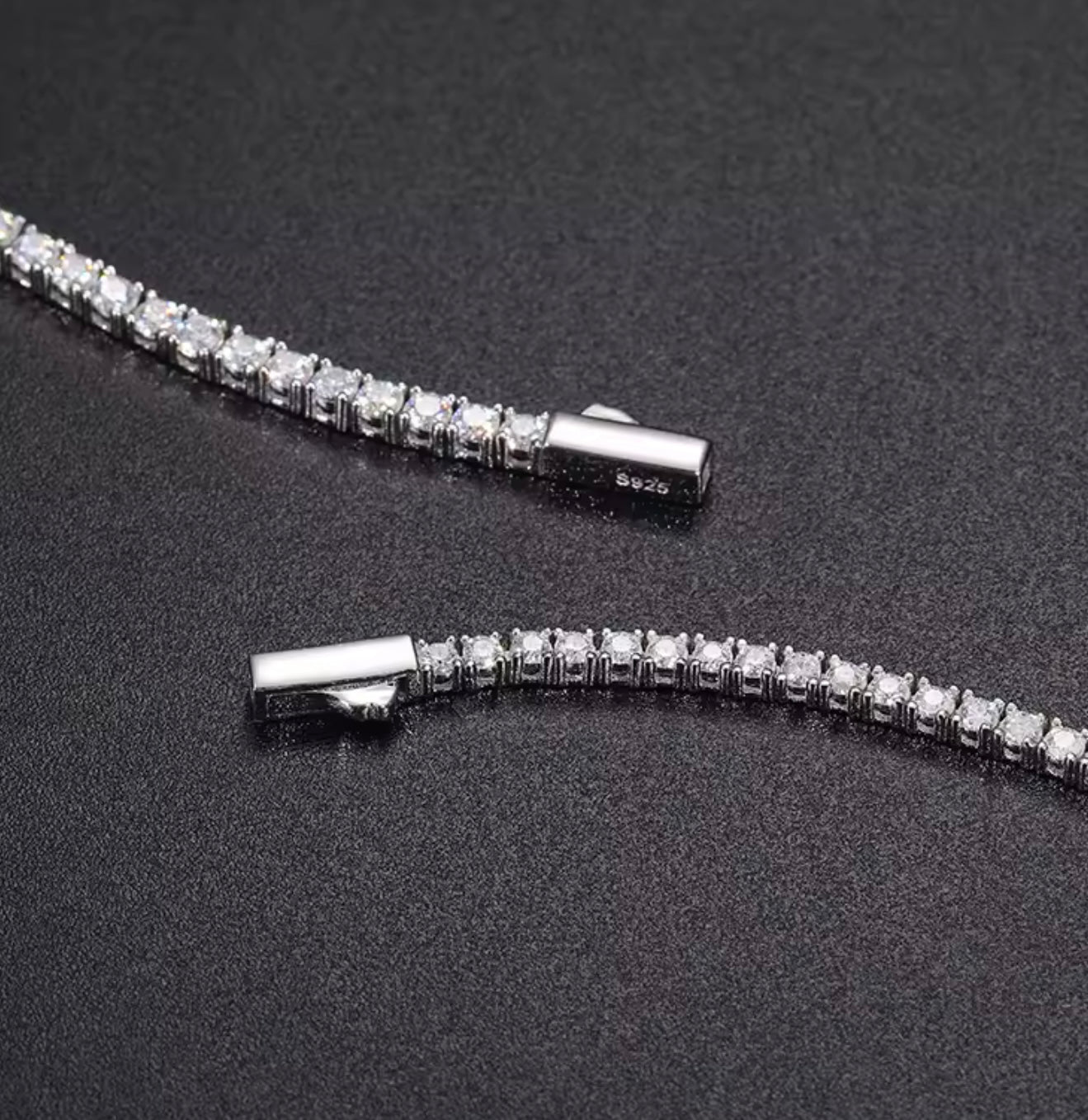 5mm BUST DOWN 925 silver MOISSANITE NECKLACE