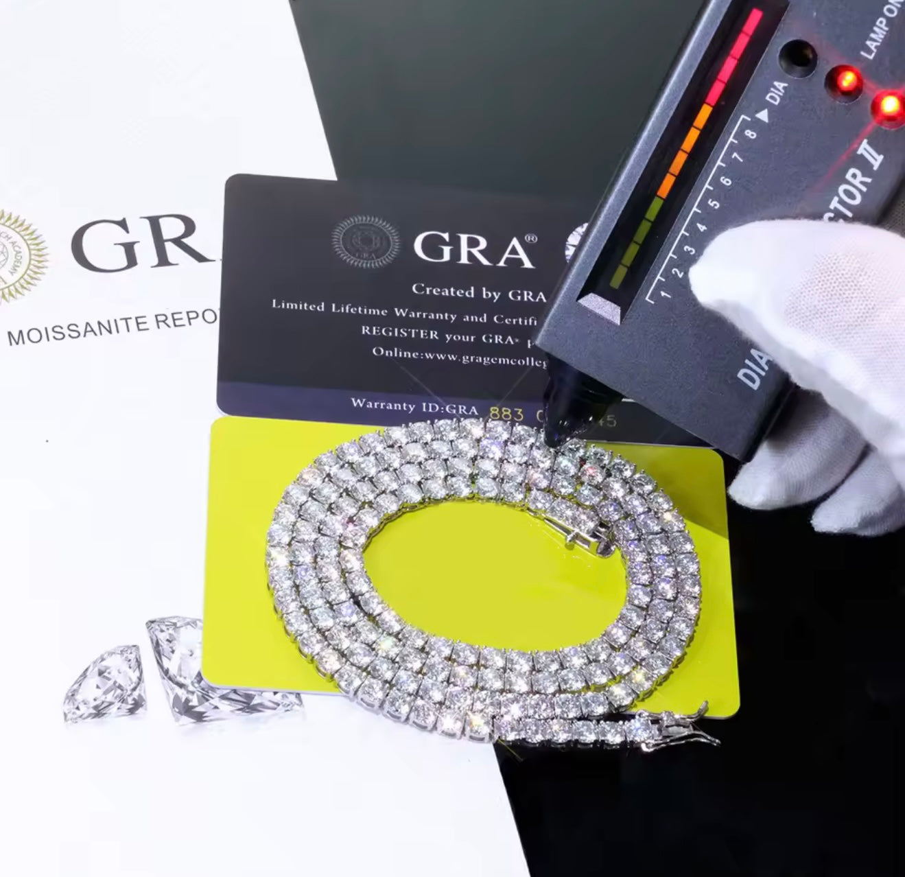 5mm BUST DOWN 925 silver MOISSANITE NECKLACE